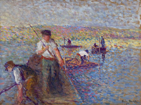 Maximilien Luce, Pêcheurs à Herblay, 1890, huile sur toile, galerie Stoppenbach & Delestre