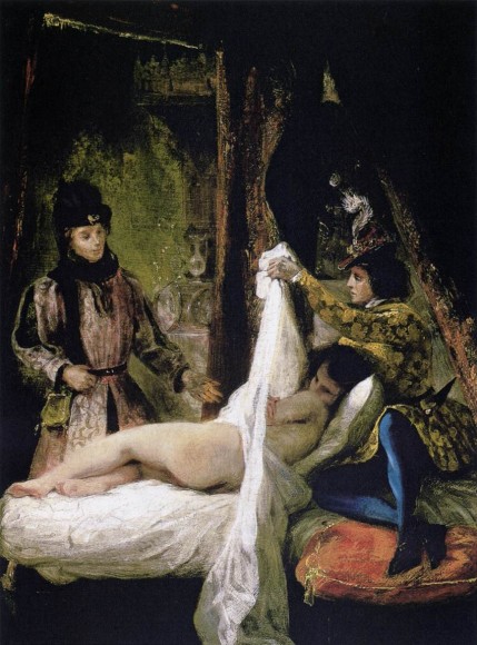 Eugène Delacroix, Louis d'Orléans montrant une maîtresse, 1825-26